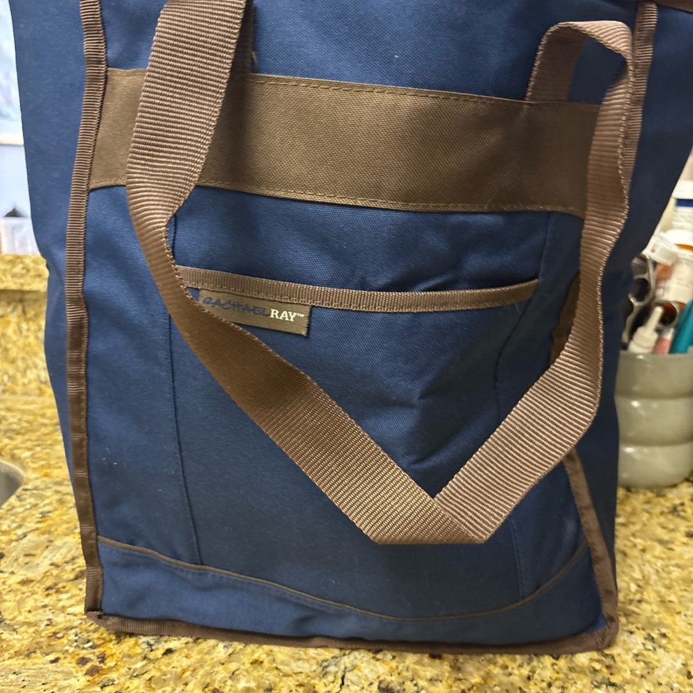 Calphalon Navy and Brown 30 Can Cooler Duffel Bag